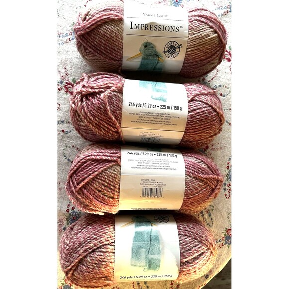 4 Skeins Loops & Threads Impressions Yarn- Dusty Rose 5.29 oz Bulky Acrylic - Picture 5 of 5